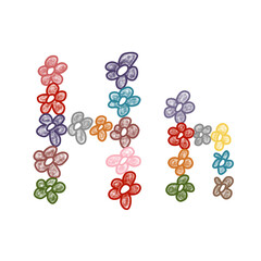Design vector Letter H, font floral and flower, creative design