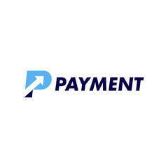 Monogram letter P payment logo design template