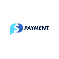 Monogram letter P payment logo design template
