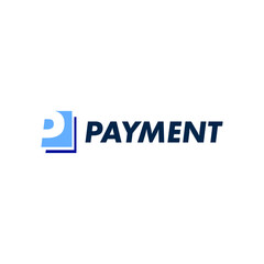 Monogram letter P payment logo design template