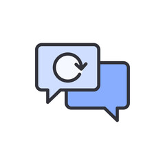 Chat backup colored icons, minimalist vector illustration ,simple transparent graphic element .Isolated on white background