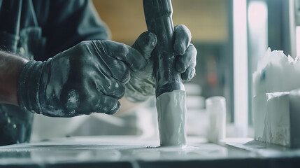 Craftsman Shaping a Ceramic Piece