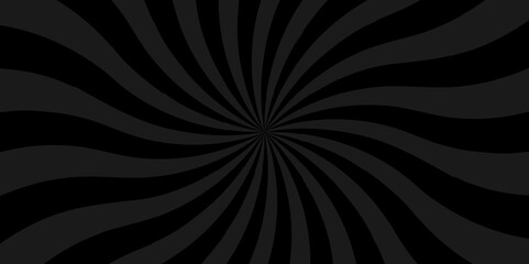 Vector Abstract black sun rays and sunburst backdrop background. seamless retro vintage burst sunrise sunbeam element spiral striped illustration sunray template wallpaper design.