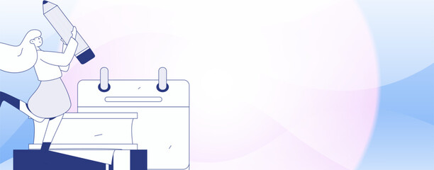 Check-in character flat vector concept operation hand-drawn illustration
