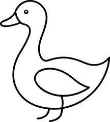 Graceful duck in single line minimalist art style great for elegant bird themed decor wildlife illustrations and nature inspired simple artistic compositions