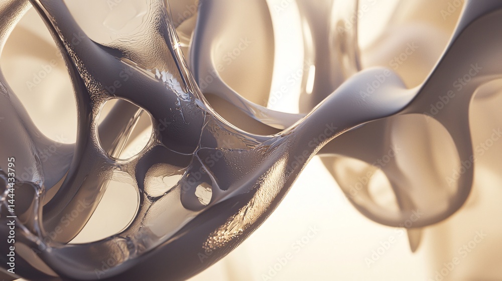 Poster close-up view of a water drop on organic surface with soft light diffusion creating abstract art in 
