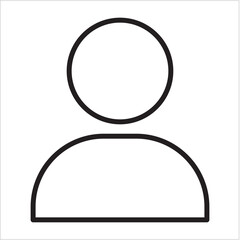 User icon. Blank user profile, avatar account icon. Blank photo profile symbol. Vector illustration thin line design.
