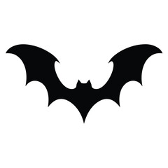 Fototapeta premium Simple and elegant black bat silhouette vector image for Halloween decorations