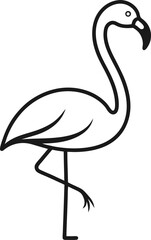 Adorable flamingo in continuous line art style showing playful elegance of the bird with minimalist aesthetic suitable for animal lovers and nature inspired art projects