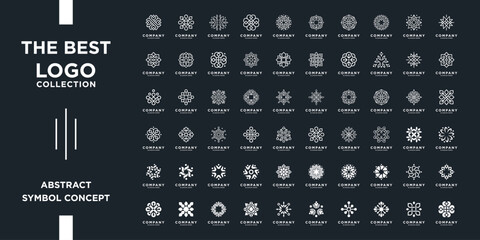 Minimalist ornament logo and icon set. Abstract beauty concept logos usable for beauty salon, spa, cosmetics and boutique.