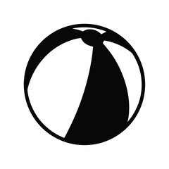 Simple black and white beach ball illustration on a white background