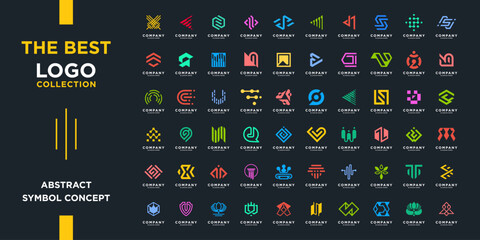 Mega logos collection, Abstract letter design concept for branding.