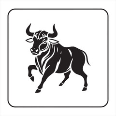 Obraz premium Bull black illustration design.