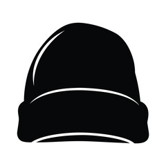 Simple and Bold Black Beanie Icon for Winter Fashion and Warmth