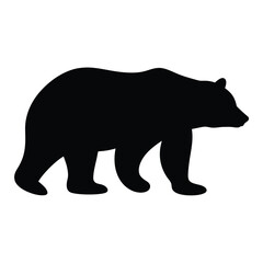 Silhouette of a bear walking, representing strength and wild natural beauty