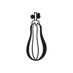Elegant Bottle Gourd Design, Black Silhouette, Transparent Background, Minimalist Style