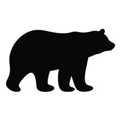 Fototapeta premium Silhouette of a brown bear standing on a white background illustration