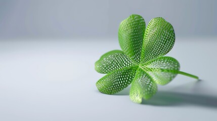 A vivid green three - leaf clover stands out distinctively against a pure white background, serving as a perfect visual for luck and nature concepts. The clover, with its fresh and healthy appearance,