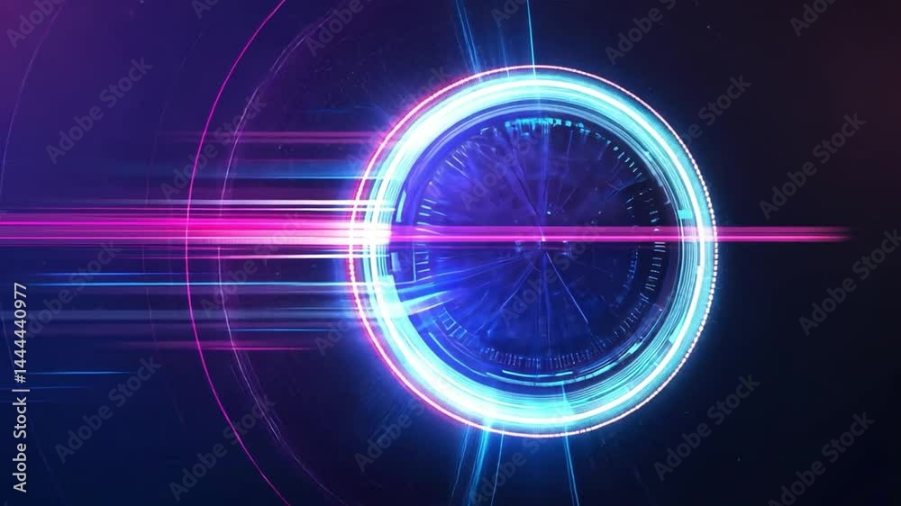 Poster abstract colorful digital background with circular patterns and light streaks