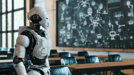A Robot Teacher Providing Education in a Futuristic Classroom