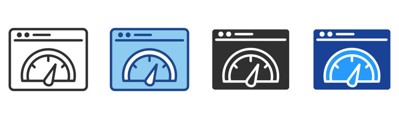 Speed Test Icon Multiple Style Vector Collection 