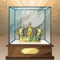 Crown Display Case Museum Exhibit