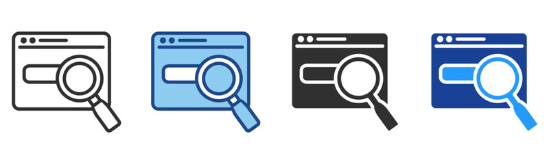 Search Icon Multiple Style Vector Collection 