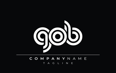 GOB Creative Unique Modern Letter Logo Design. Stylized logo featuring a unique letter design, presenting abstract minimalist aesthetics and modern appeal.