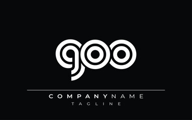 GOO Creative Unique Modern Letter Logo Design. Stylized logo featuring a unique letter design, presenting abstract minimalist aesthetics and modern appeal.