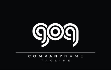 GOQ Creative Unique Modern Letter Logo Design. Stylized logo featuring a unique letter design, presenting abstract minimalist aesthetics and modern appeal.