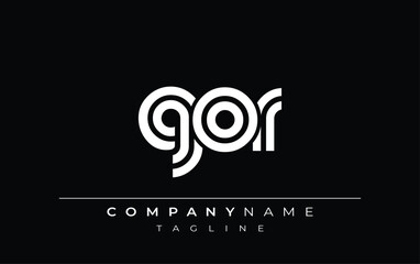 GOR Creative Unique Modern Letter Logo Design. Stylized logo featuring a unique letter design, presenting abstract minimalist aesthetics and modern appeal.