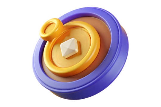Cryptocurrency concept golden coin design metaverse 3d rendered financial investment platform assets digital currency business transaction