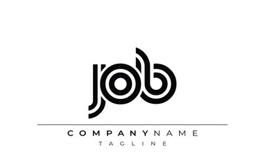 JOB Creative Unique Modern Letter Logo Design. Stylized logo featuring a unique letter design, presenting abstract minimalist aesthetics and modern appeal.