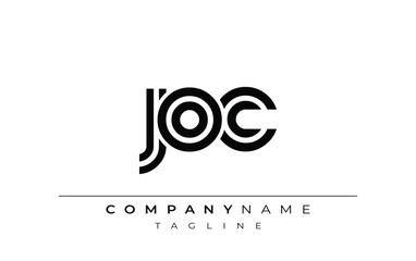 Obraz premium JOC Creative Unique Modern Letter Logo Design. Stylized logo featuring a unique letter design, presenting abstract minimalist aesthetics and modern appeal.