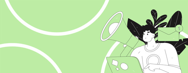 Notification announcement vector creative flat hand drawn illustration
