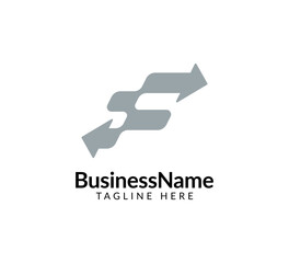 Modern logo mark with letter f and arrow icon bar candlestick for trading, investment, finance, statistic, accounting or marketing business