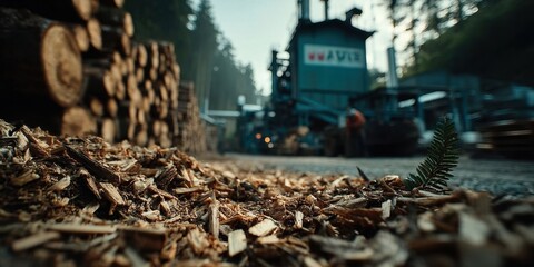 Biomass Energy Plant Generating Green Electricity