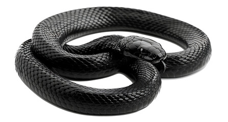 Black snake isolated on white background PNG. GENERATIVE AI