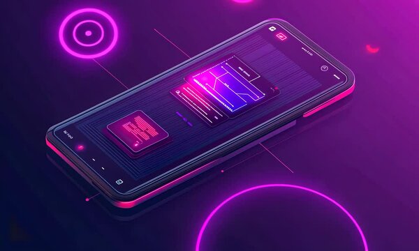 Futuristic smartphone graphic