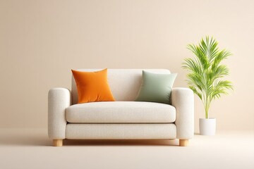 photograph modern living room featuring minimalistic interior design with subtle accents showcasing neutral tones complemented