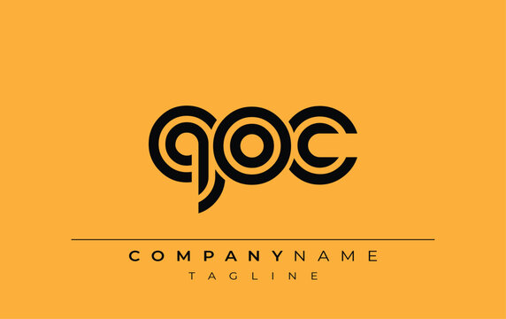 QOC Creative Unique Modern Letter Logo Design. Stylized logo featuring a unique letter design, presenting abstract minimalist aesthetics and modern appeal.