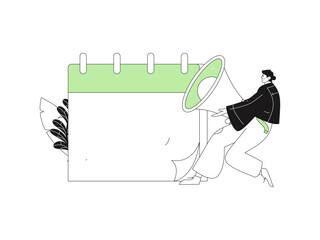 Notification announcement vector creative flat hand drawn illustration
