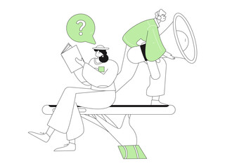 Notification announcement vector creative flat hand drawn illustration
