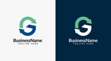 Modern logo mark with letter g and arrow icon bar candlestick for trading, investment, finance, statistic, accounting or marketing business