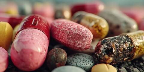 Colorful Pills and Tablets: Diverse Pharmaceutical Options