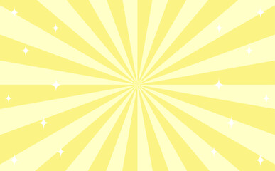 キラキラが舞う黄色の集中線のシンプルな背景イラスト