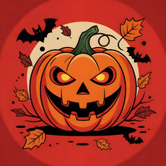 Popular Halloween Wallpaper Red Background with Festive Elements