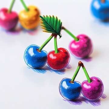 Colorful Hand-Drawn Cherris