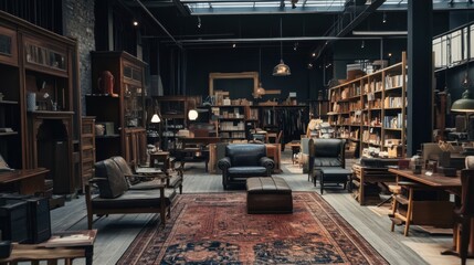 Interior view of furniture store