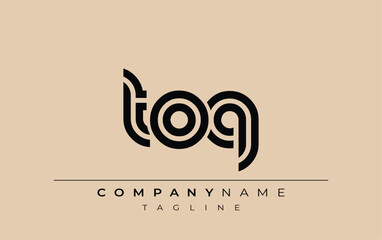 TOQ Creative Unique Modern Letter Logo Design. Stylized logo featuring a unique letter design, presenting abstract minimalist aesthetics and modern appeal.